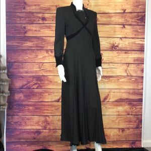 Escada Black Dress with velvet trim